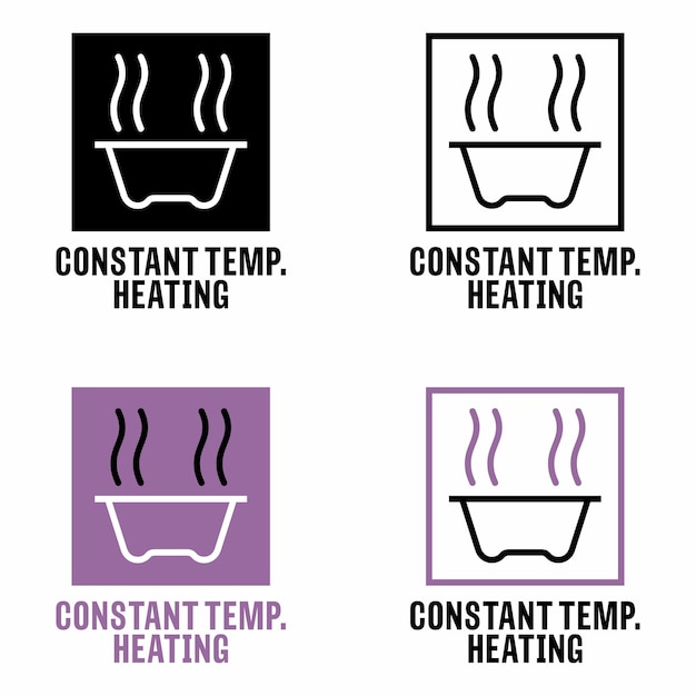 Constant Temperature Heating vector information sign