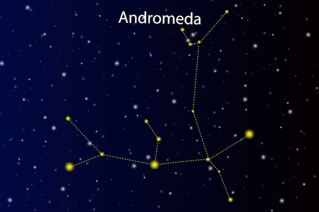 Constellation andromeda in abstract style on black background vector illustration stock image