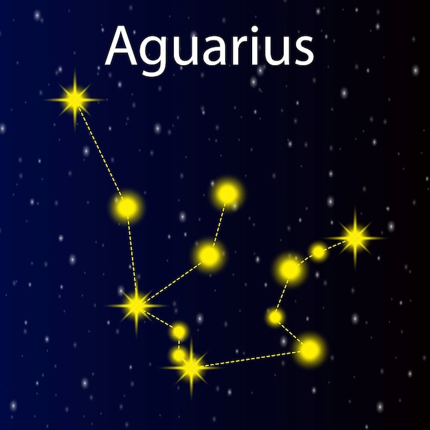 Constellation aquarius night background vector illustration stock image