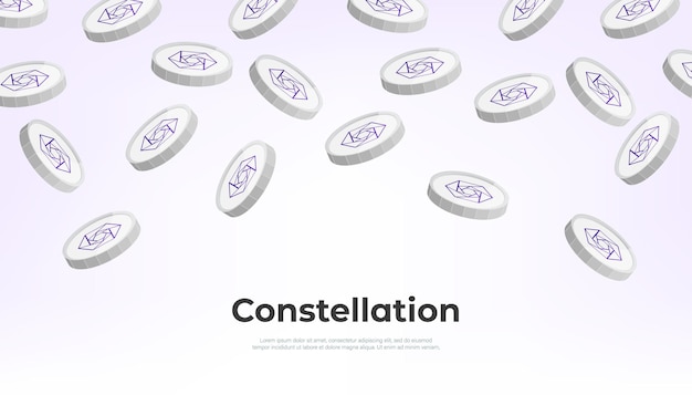 Constellation DAG munt die uit de lucht valt DAG cryptocurrency concept banner achtergrond