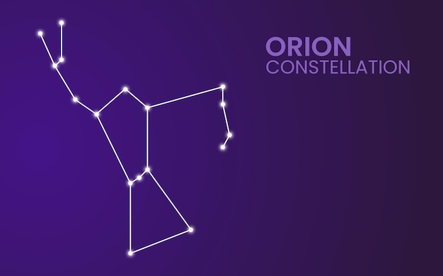 Vector the constellation of orion in night sky astronomy concept used for banner templates