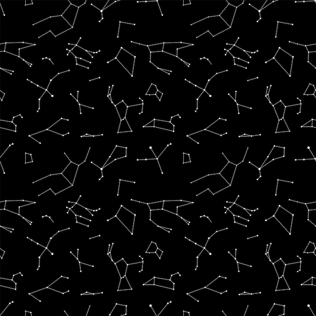 ベクトル 星座手描き落書きシームレスパターン