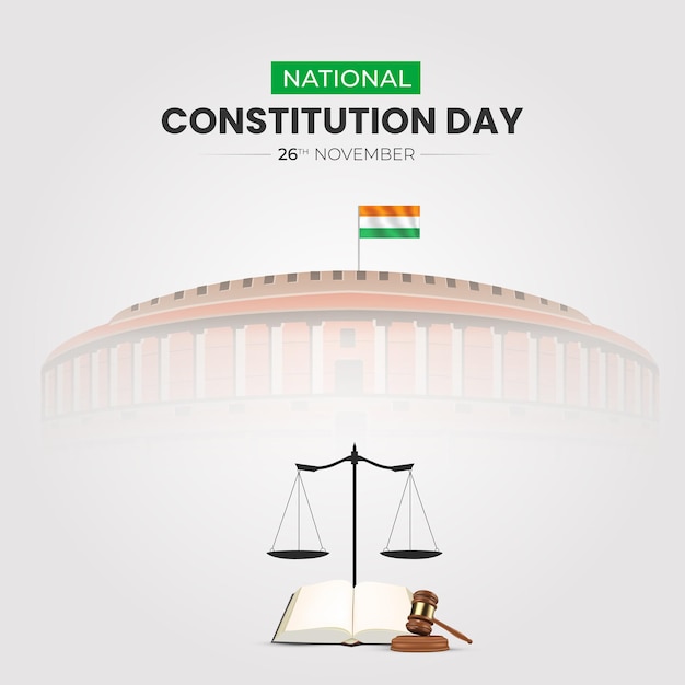 Vector constitution day of india and national constitution day