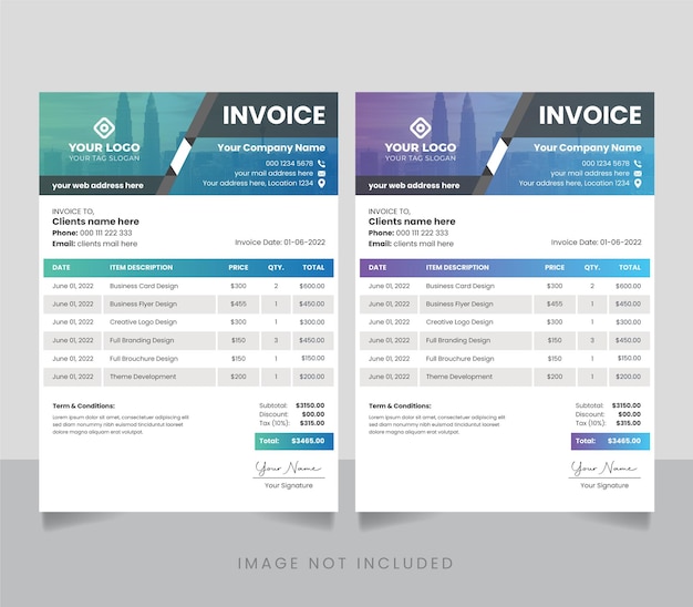 Constriction roofing business invoice Template in A4 size