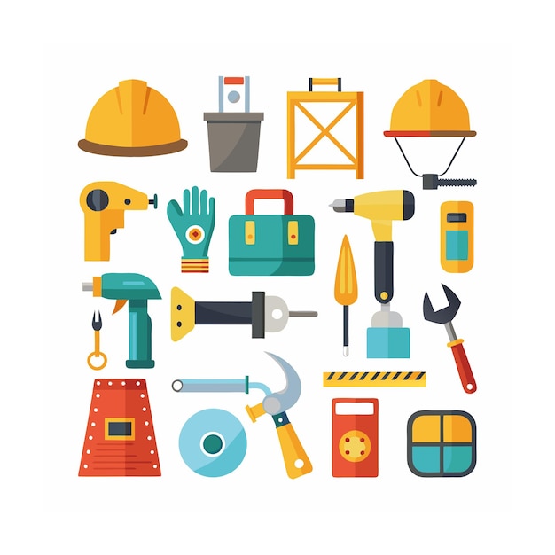 Constructie en gereedschap Iconen set