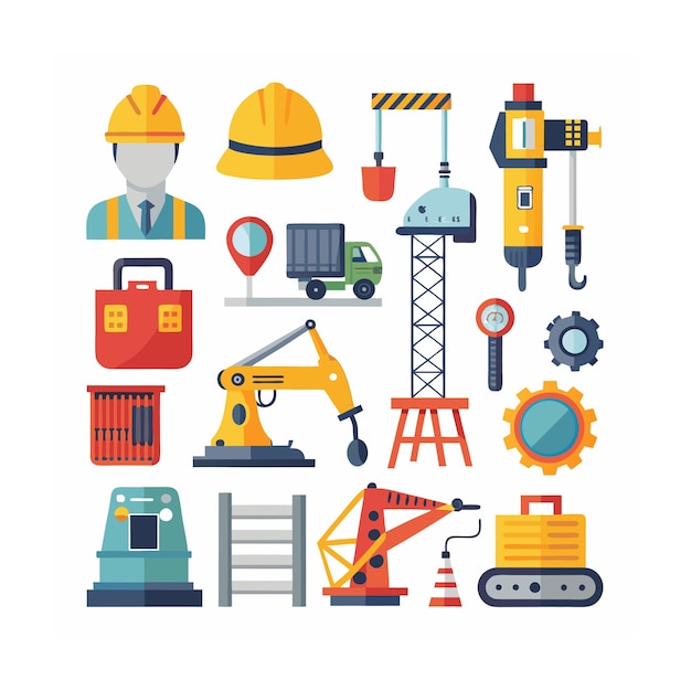 Constructie en gereedschap Iconen set