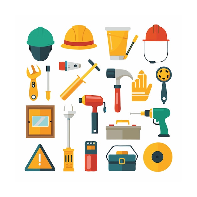 Constructie en gereedschap Iconen set