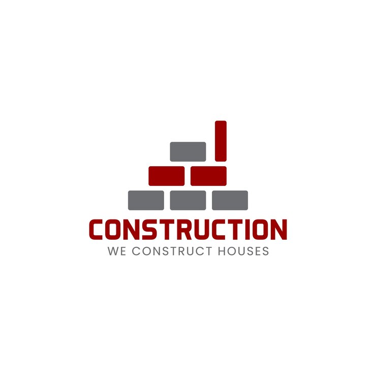 Vector constructie logo-ontwerp met stenen