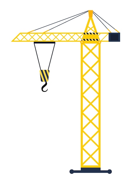 Vector constructiemechanisme van het concept van de statische hefkraan voor het heffen van materialen en ontwerpelement voor de lading