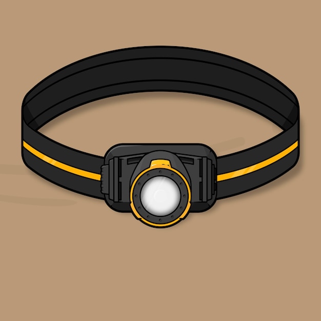 Construction 1000 Lumens Headlamp In Simple Vector