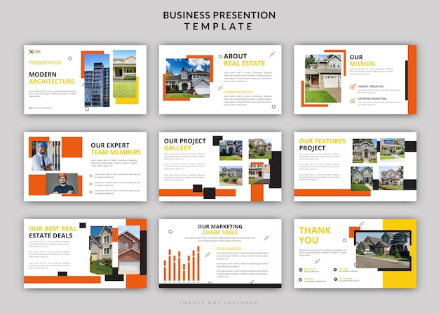 Vector construction and architecture project overview powerpoint presentation slides design set template