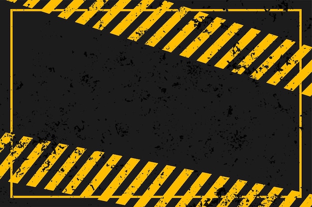 Construction area caution dark background with blank space vector