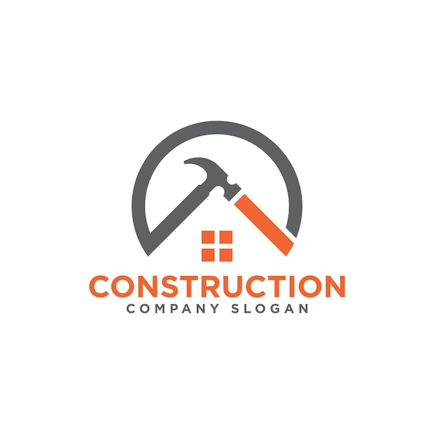 Modello vettoriale per il design dell'icona del logo dell'edificio della costruzione