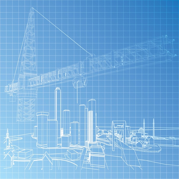 Construction building vector sketch concept