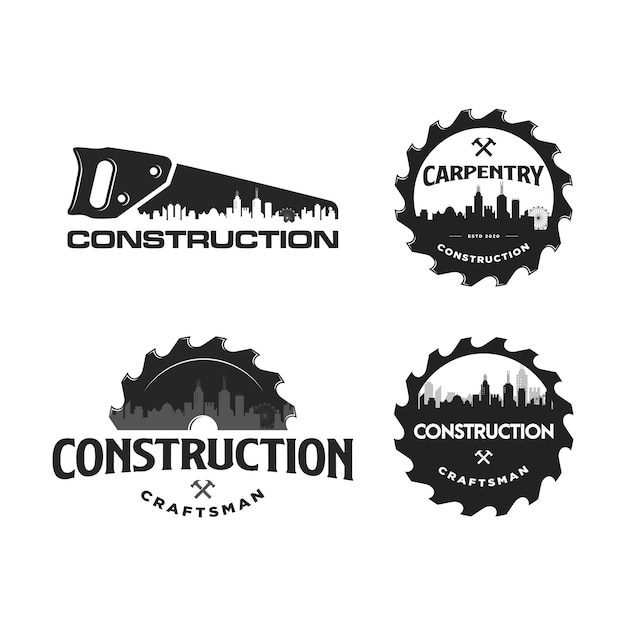 Vector construction and carpentry logo