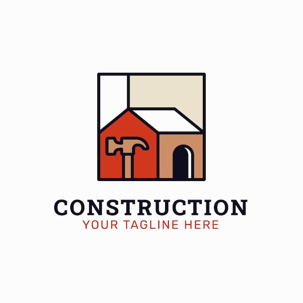 Vector construction company logo design template