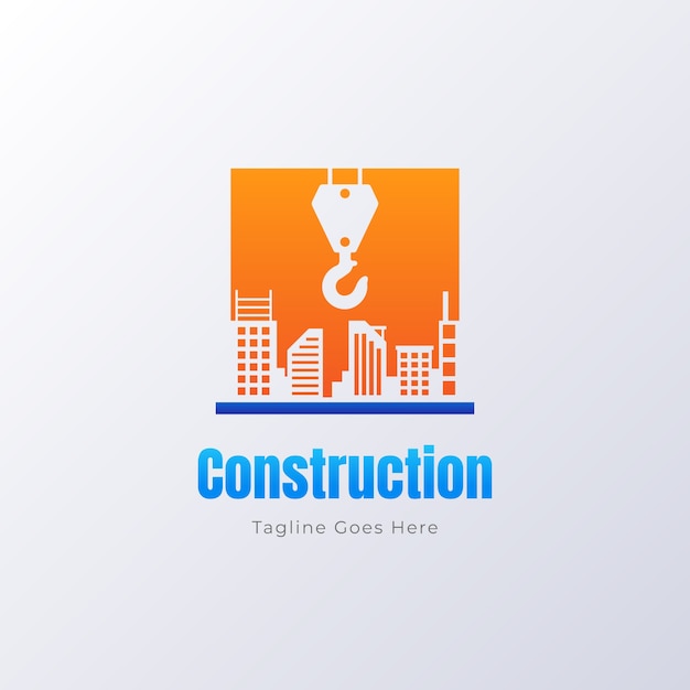 Vettore progettazione del logo dell'impresa edile