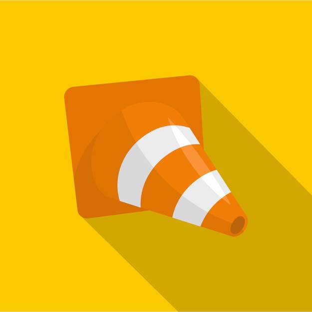 Construction cone icon Flat illustration of construction cone vector icon for web