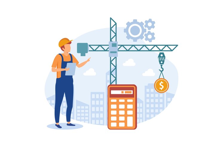 Vector construction costs flat modern design illustration