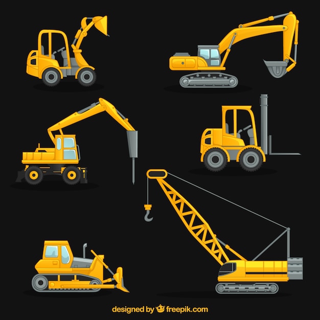 Vector construction crane collection