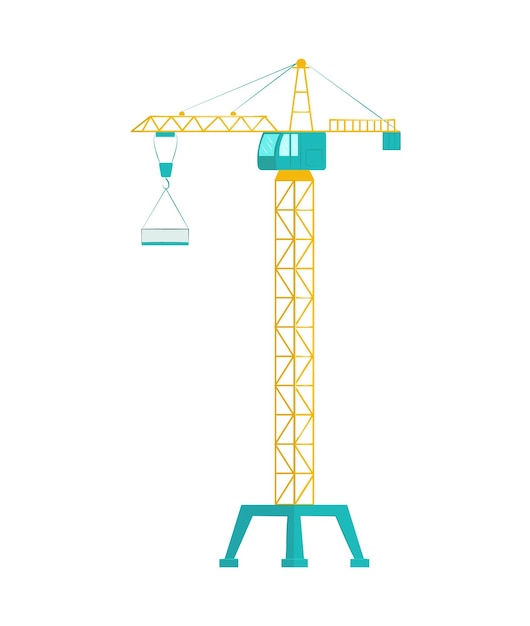 Construction crane equipment machinery industry vector isolated