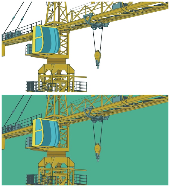Вектор Иллюстрации строительных кранов