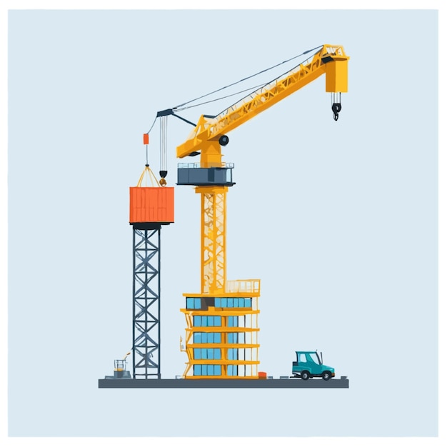 Vector construction crane vector on a white background