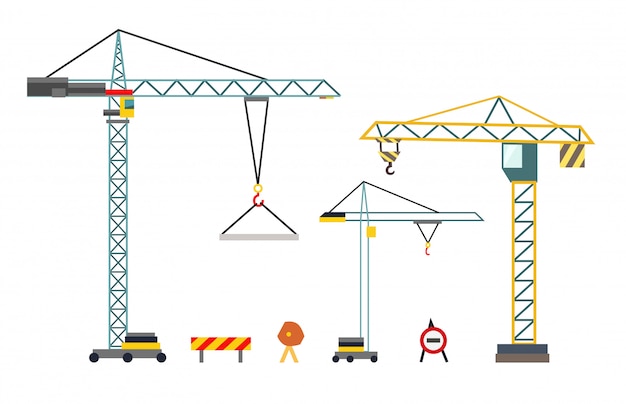 Vector construction crane