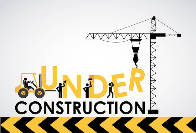 Construction design over gray background vector illustration