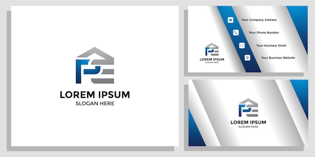 Construction design logo and branding card