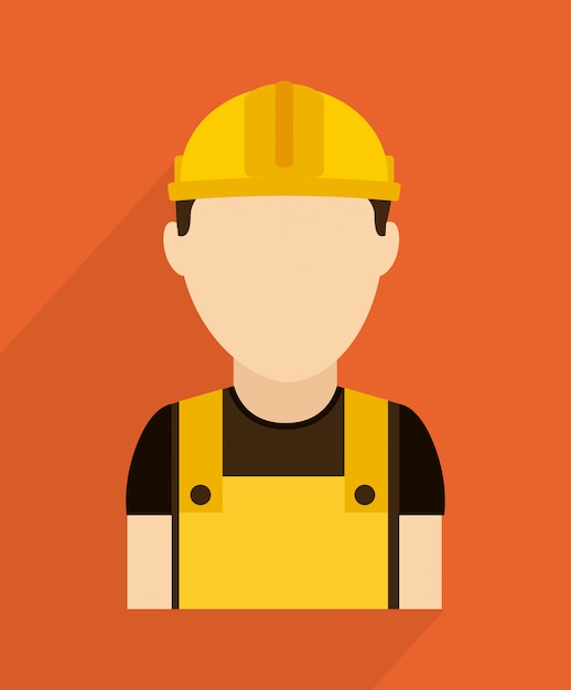 Construction design over orange background vector illustration