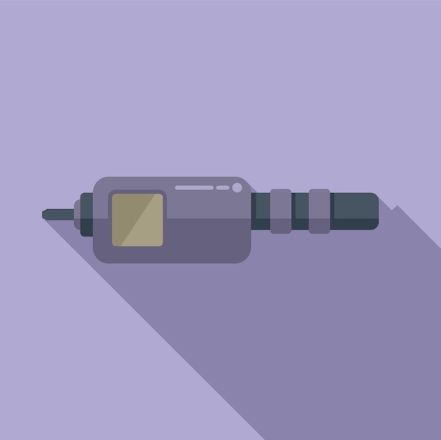 Vector construction digital micrometer icon flat vector scale precise