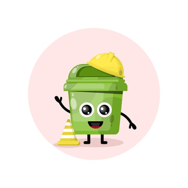 Construction dumpster cute character
