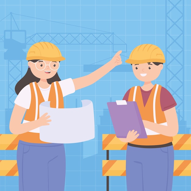 construction engineers workers