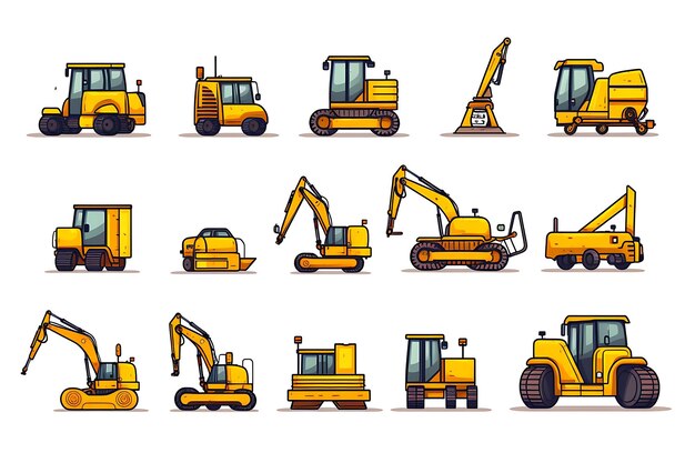 Construction Equipment Icon Set