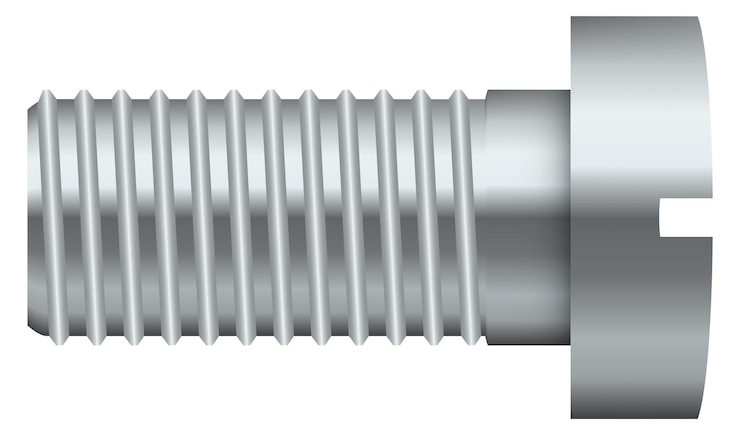 Vector construction fastener mockup metal shiny realsitic bolt