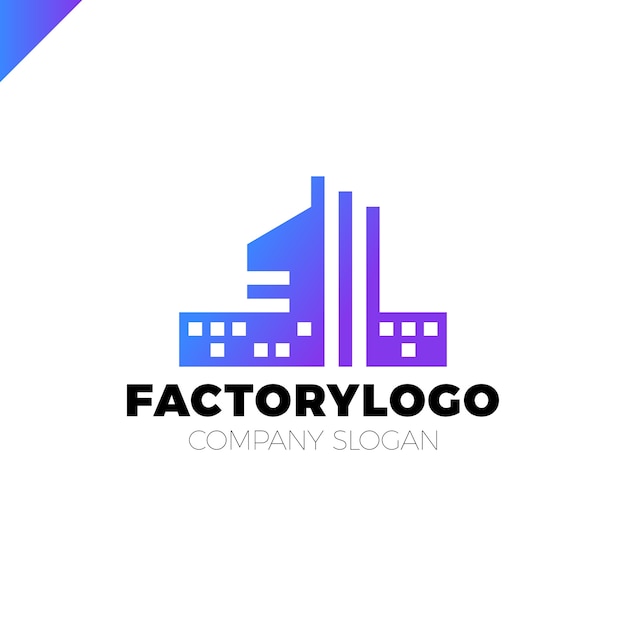 Construction firm, factory or manifacture logo