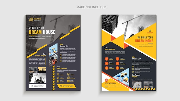 Vector construction flyer bundle template, flyer design set, renovation flyer