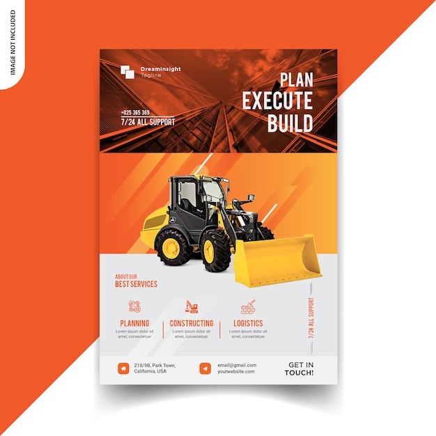 Vector construction flyer design