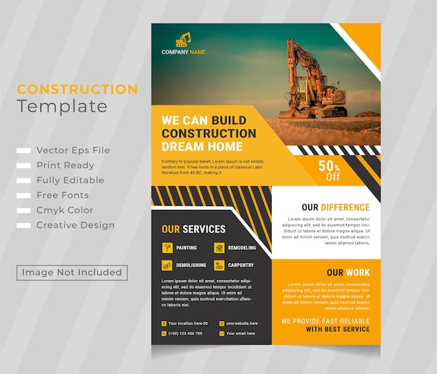 Construction Flyer Template design