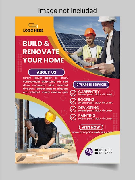 Construction flyer template design