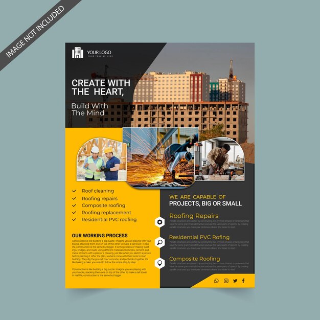 Construction flyer template