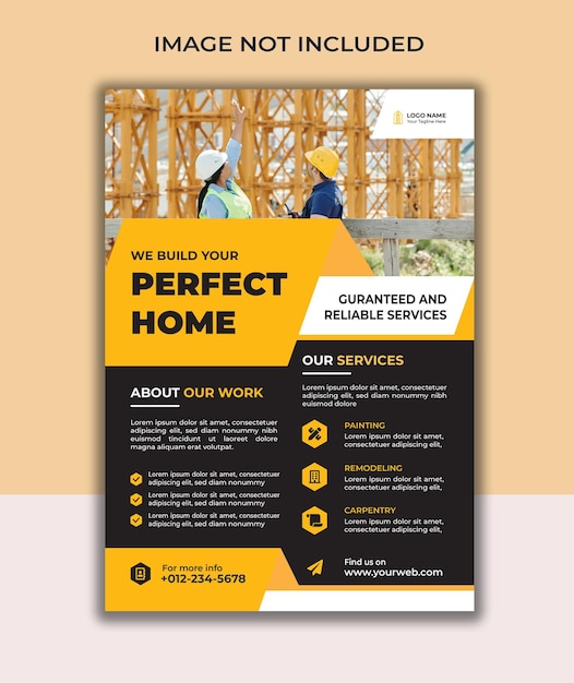 Vector construction flyer template