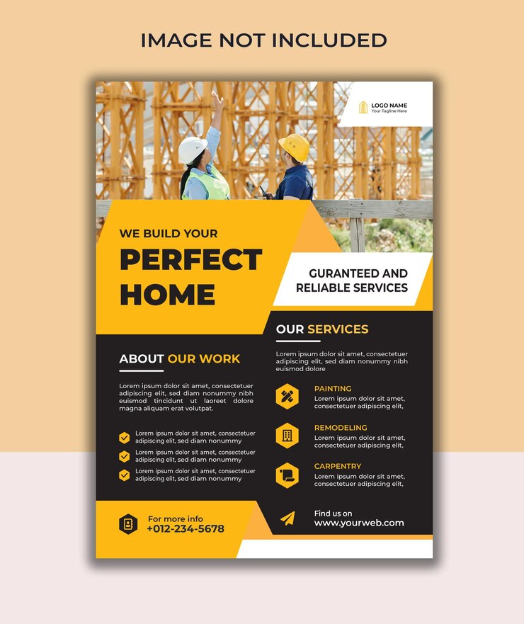 Vector construction flyer template