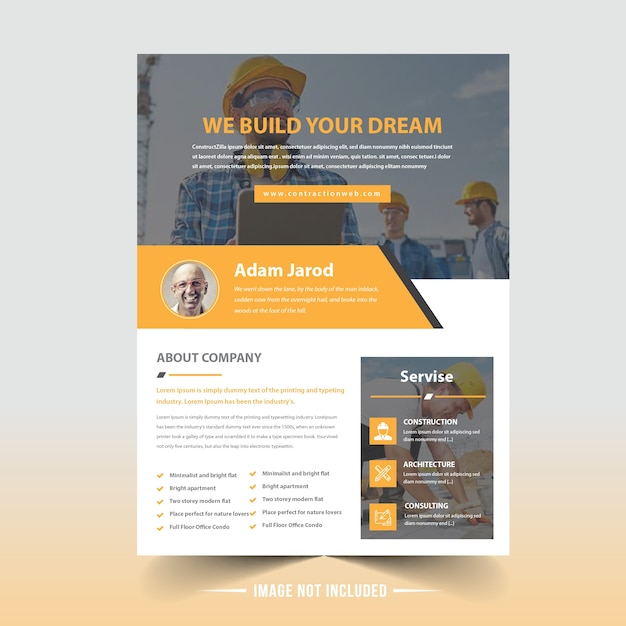 Construction flyer template