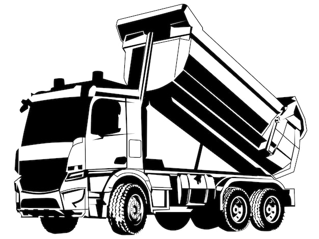 Вектор Иллюстрация грузовика большой грузоподъемности