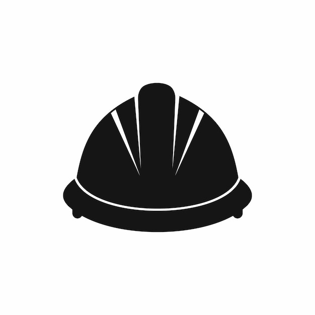 Construction helmet icon in simple style isolated on white background