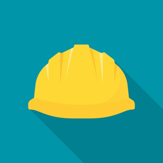 Construction helmet Yellow safety hat Plastic headwear Vector illustration flat design Isolated on background