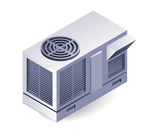 Construction HVAC system flat isometric 3d illustration