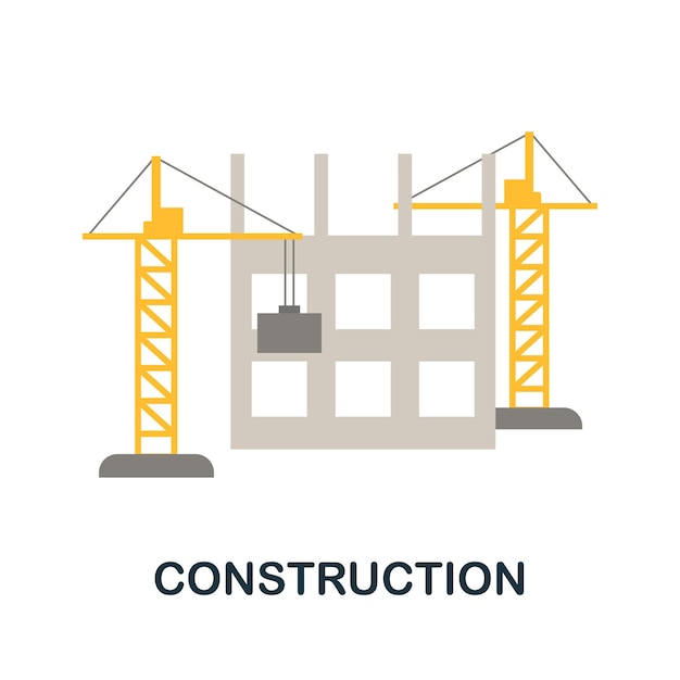 Vettore icona di costruzione icona di costruzione semplice monocromatica per modelli di web design e infografiche